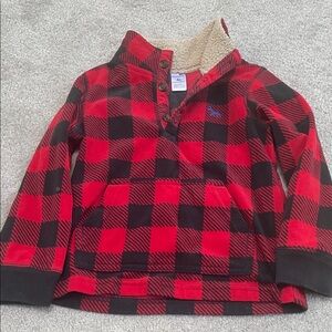 Kids Red and Black Plaid Pullover Size 4T